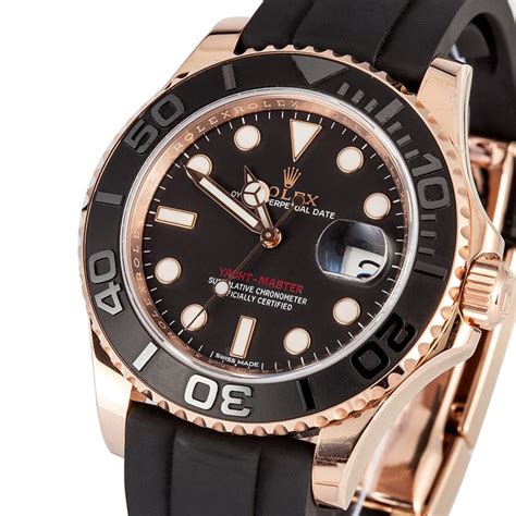 rolex yacht master rose gold rubber strap replica|rolex yacht master watch alternative.